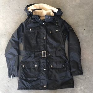 Barbour waterproof moto jacket size 6 Sherpa lined